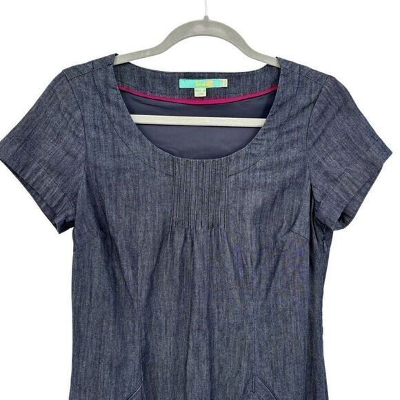 BODEN MONTMARTRE CHAMBRAY DRESS BLUE SIZE 6L - Picture 3 of 7